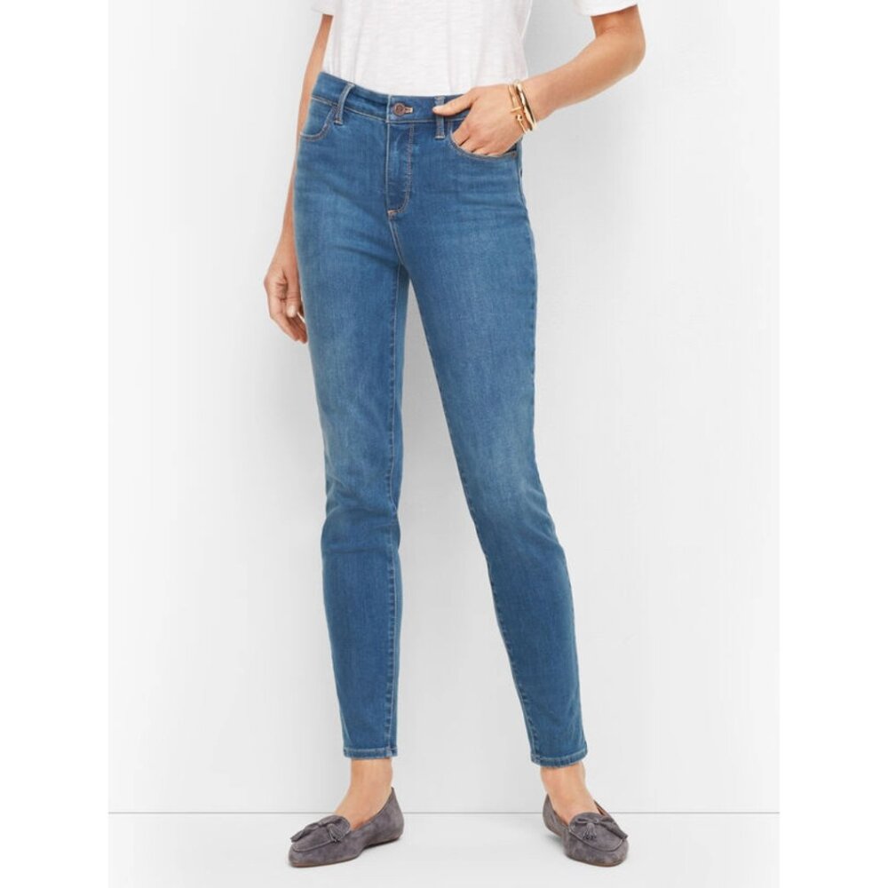 TALBOTS Women's Lakeview Wash Flawless High-Waist Jeggings Ankle Sz 14 Petite